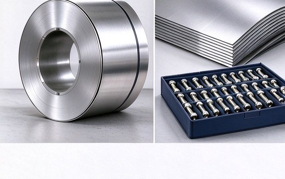 Steel coil, silicon steel sheets and fasteners
